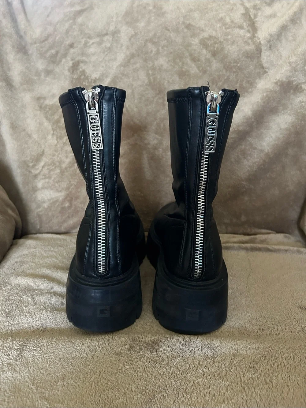 GUESS Women’s Black Chunky Platform Ankle Boots